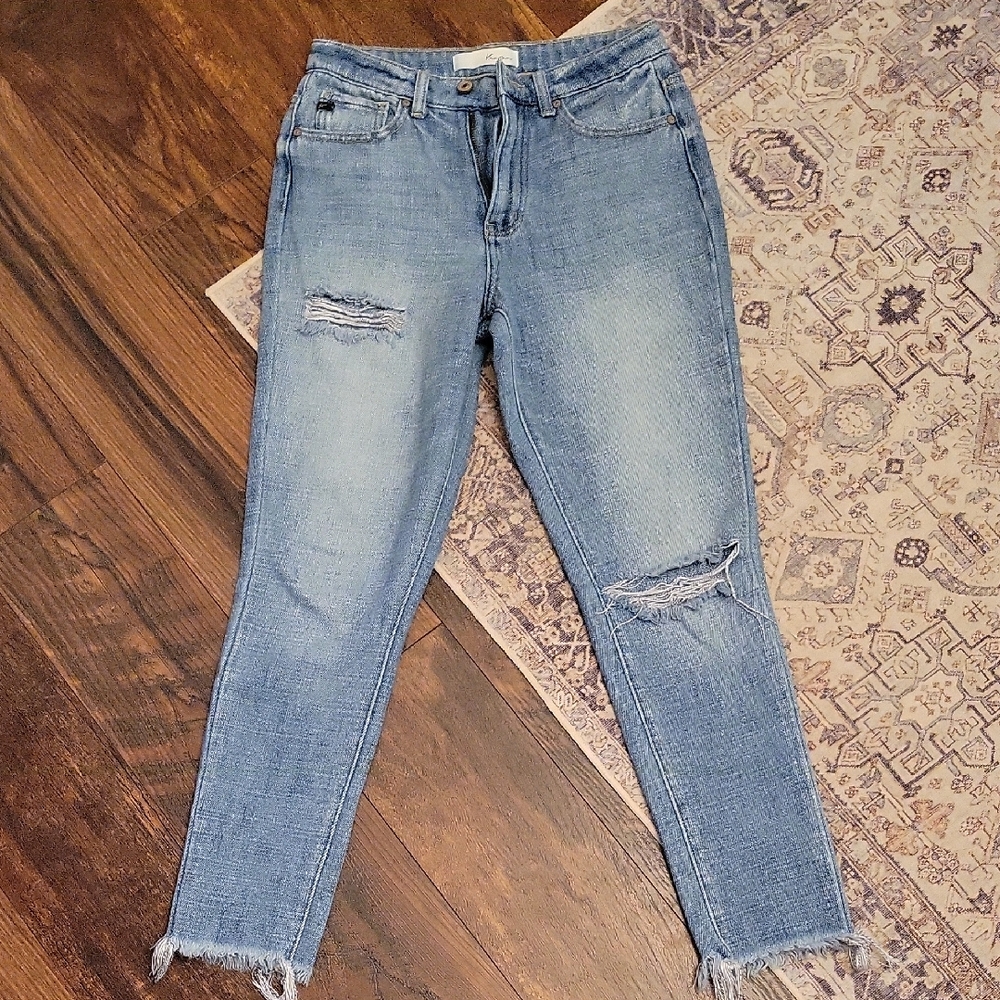 Kancan Women's Blue Distressed Jeans